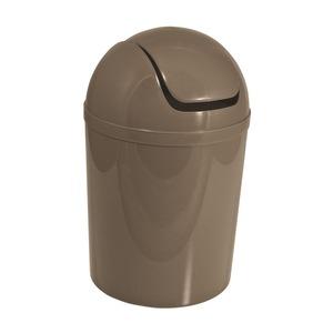 Poubelle à clapet en plastique - 5 litres - Taupe