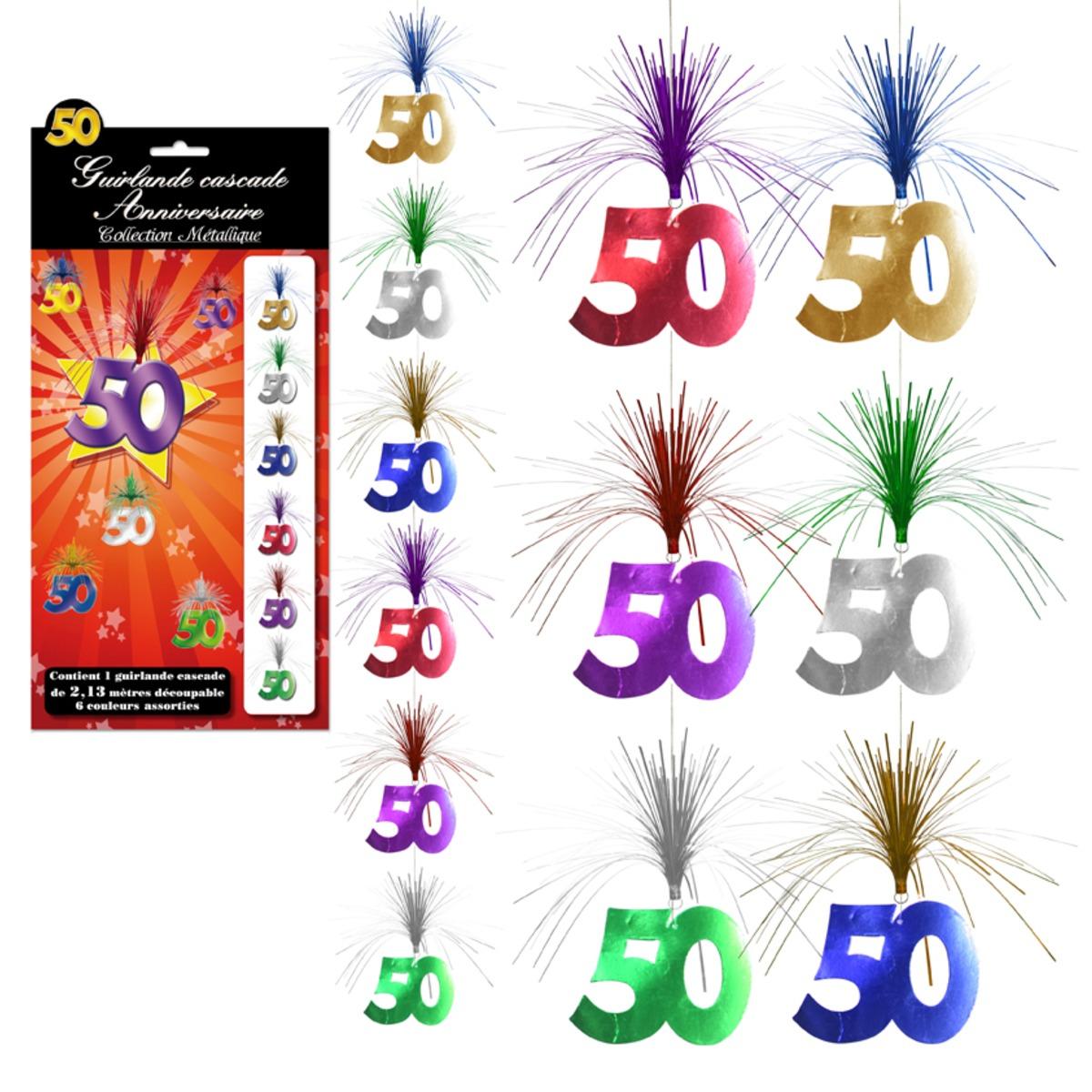 Guirlande cascade Anniversaire 50 ans - 2,13 m - Multicolore