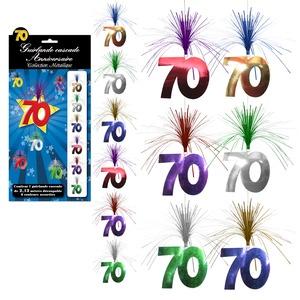 Guirlande cascade Anniversaire 70 ans - 2,13 m - Multicolore