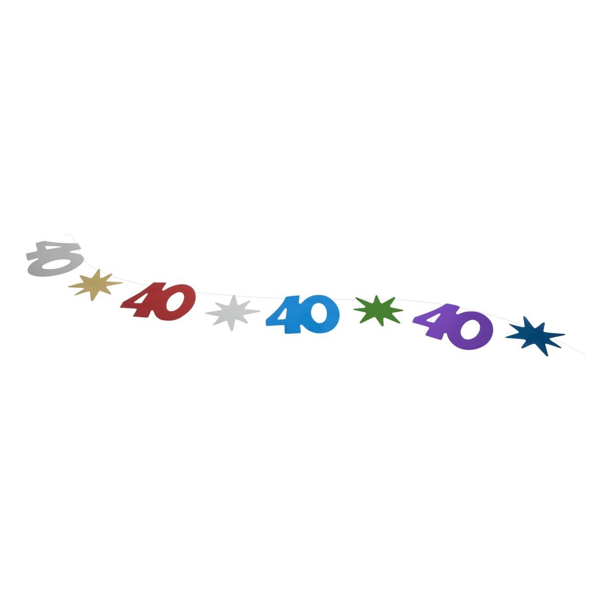 Guirlande fil Anniversaire 40 ans - 30 m - Multicolore