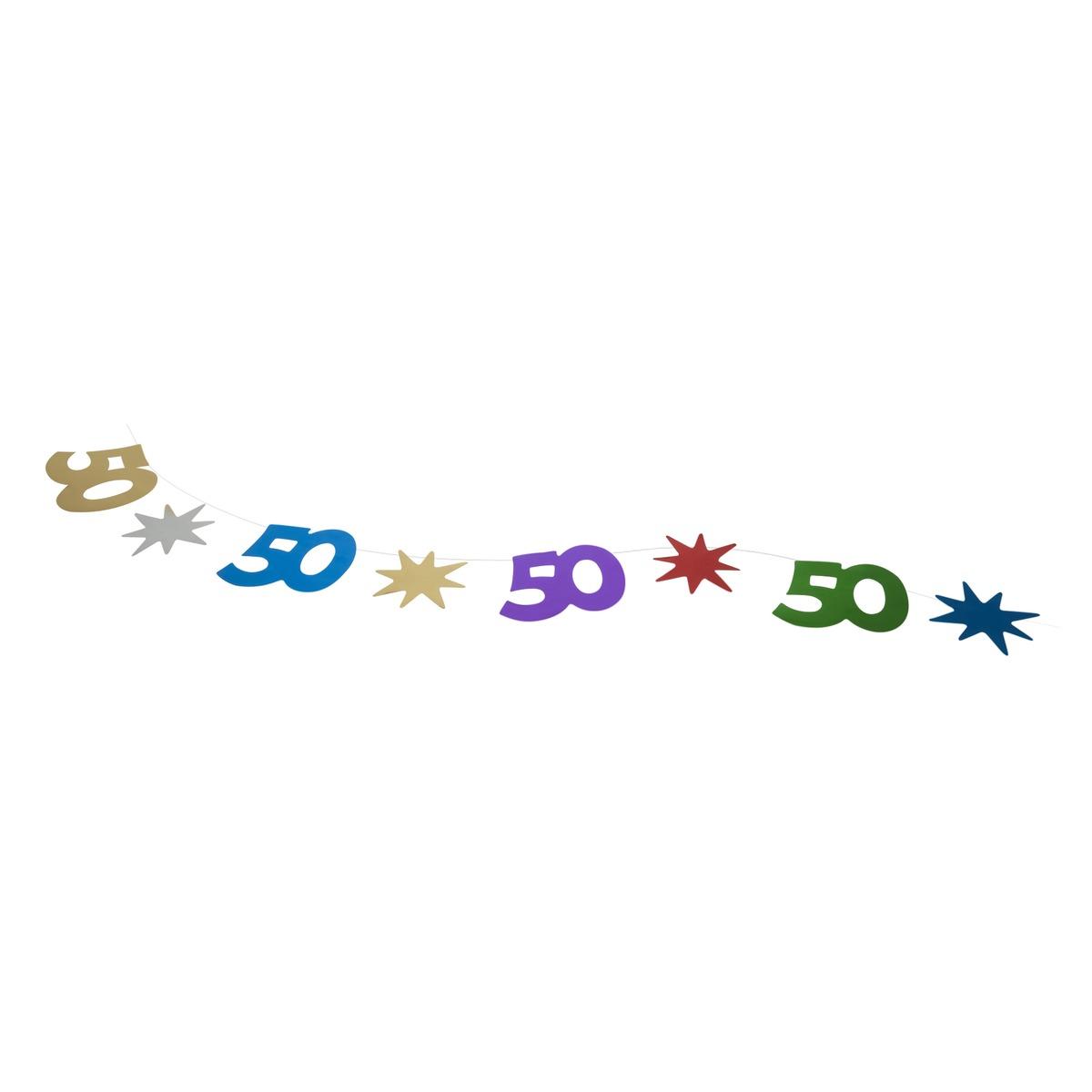 Guirlande fil Anniversaire 50 ans - 30 m - Multicolore