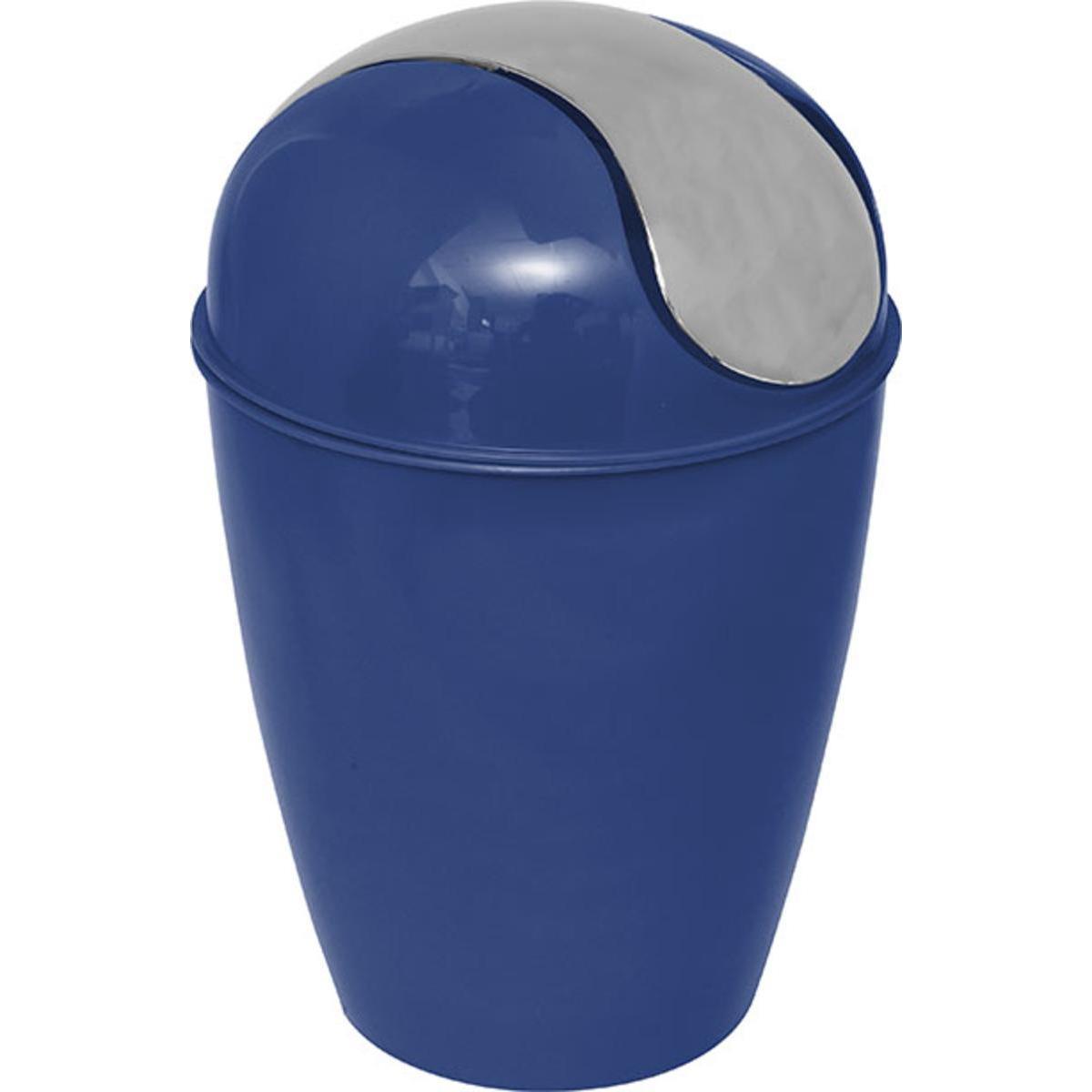 Mini poubelle conique avec couvercle 1,7 L - Bleu marine