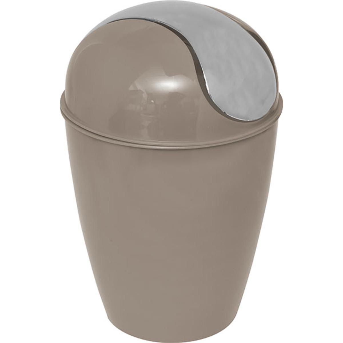 Mini poubelle conique avec couvercle 1,7 L - Marron taupe