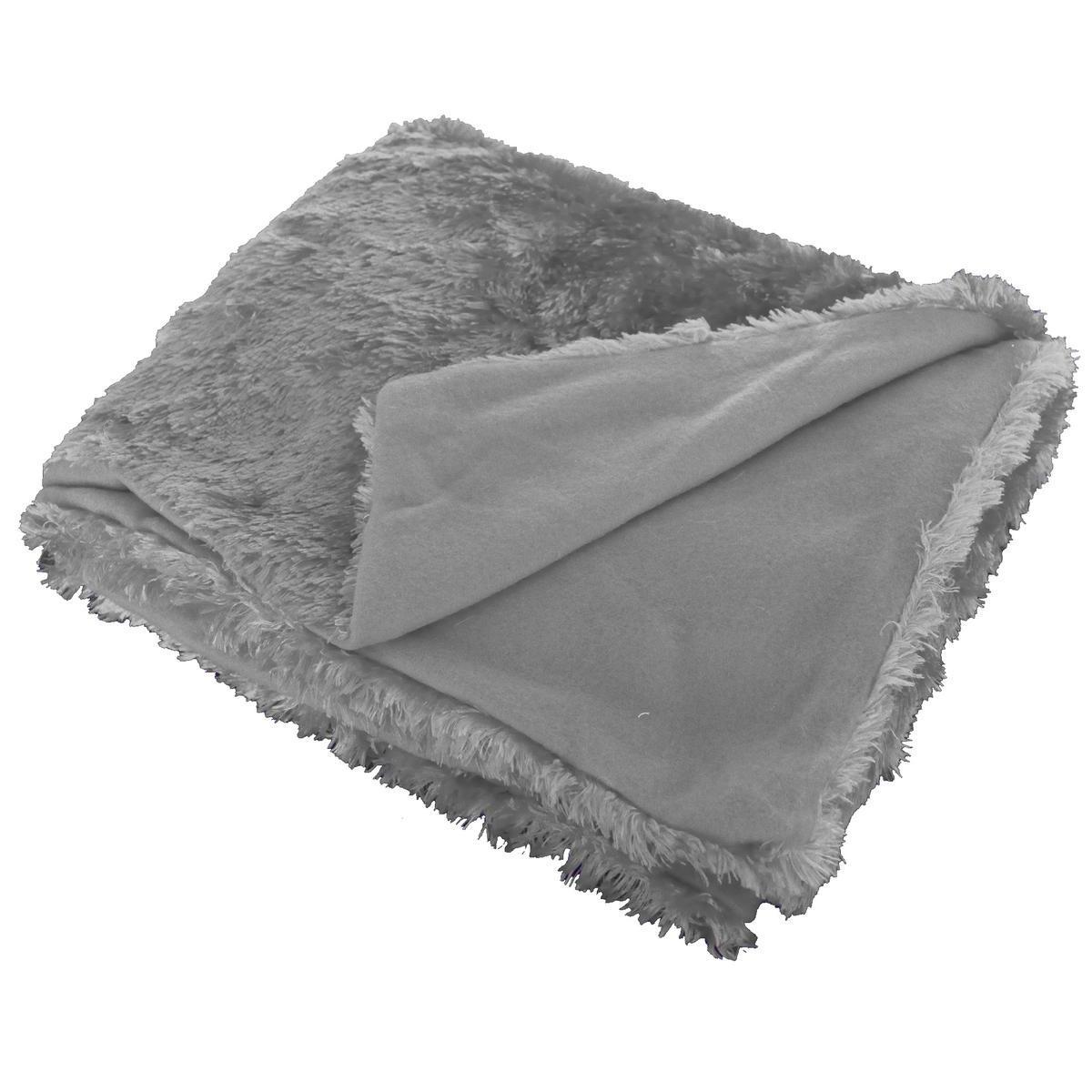 Plaid polaire - 100% polyester - 125 x 150 cm - Gris