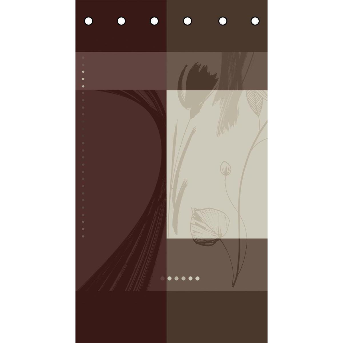 Simple rideau œillets celt - Marron chocolat - 140 x 250 cm - 100% Polyester - Marron