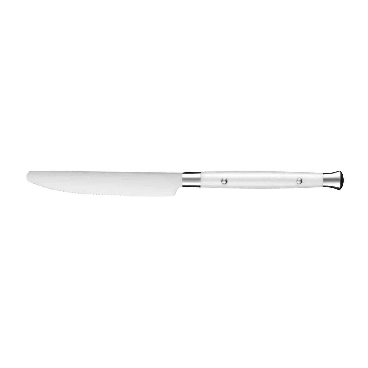 Couteau table bistro - Acier inoxydable - 21,5 cm - Blanc