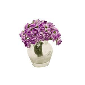 Lot de 36 mini fleurs en papier - Diamètre 1,5 cm - Violet parme