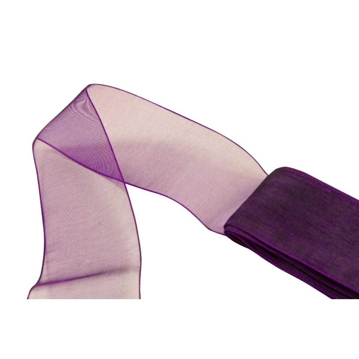Ruban en organza - 40 mm x 3 m - Violet prune