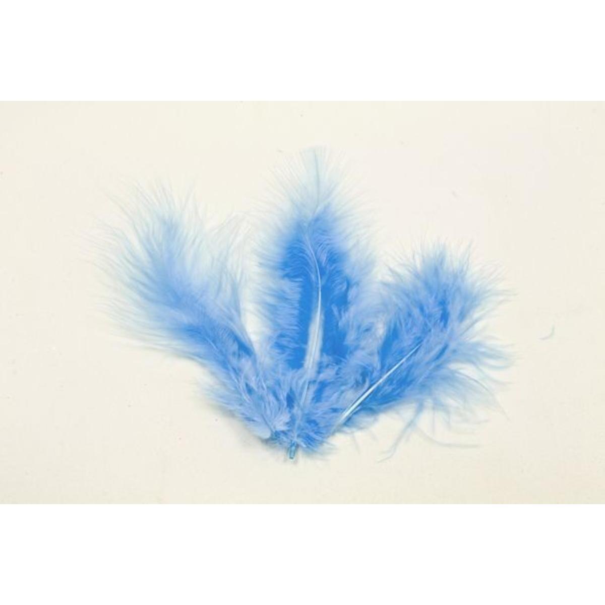 plume de decoration bleu x20