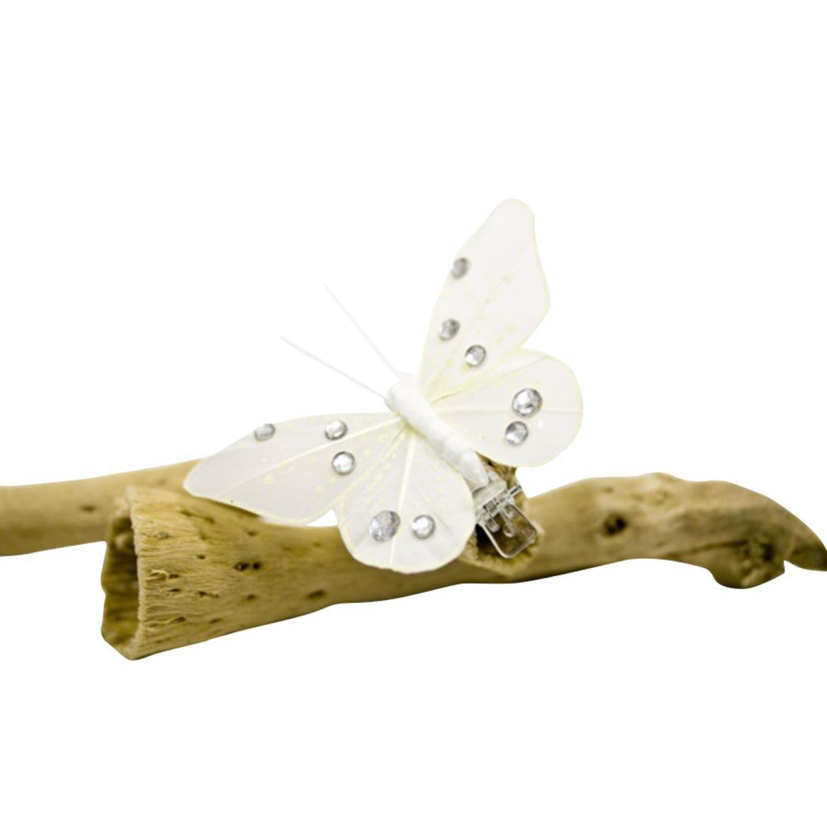 papillon sur pince + strASSIETTES x 4 (8 cm) iv