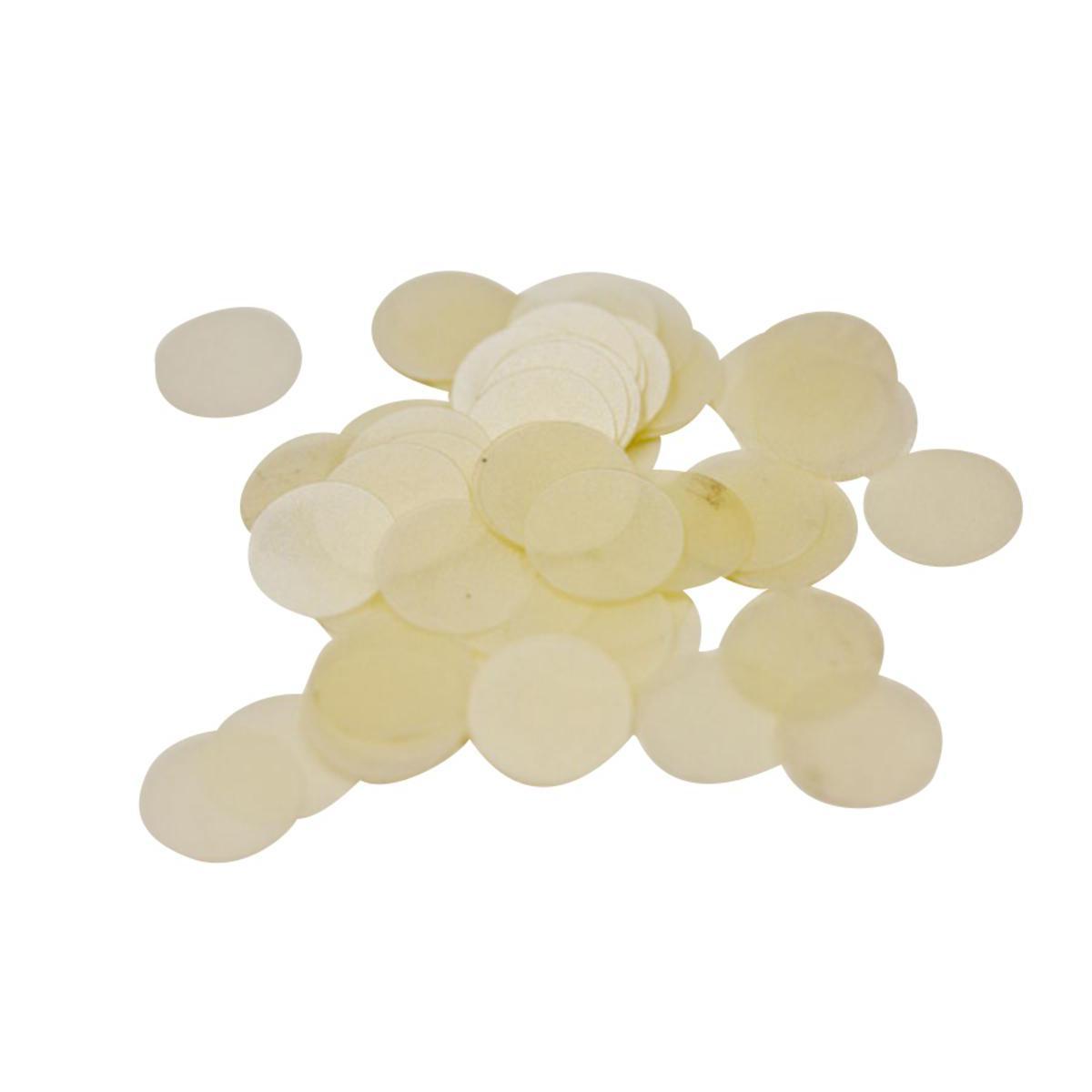 Confettis de table grande pastille - Plastique - 10 gr. - Blanc ivoire