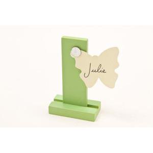 Support porte carte en bois et pastille en métal - 10cm - Vert menthe