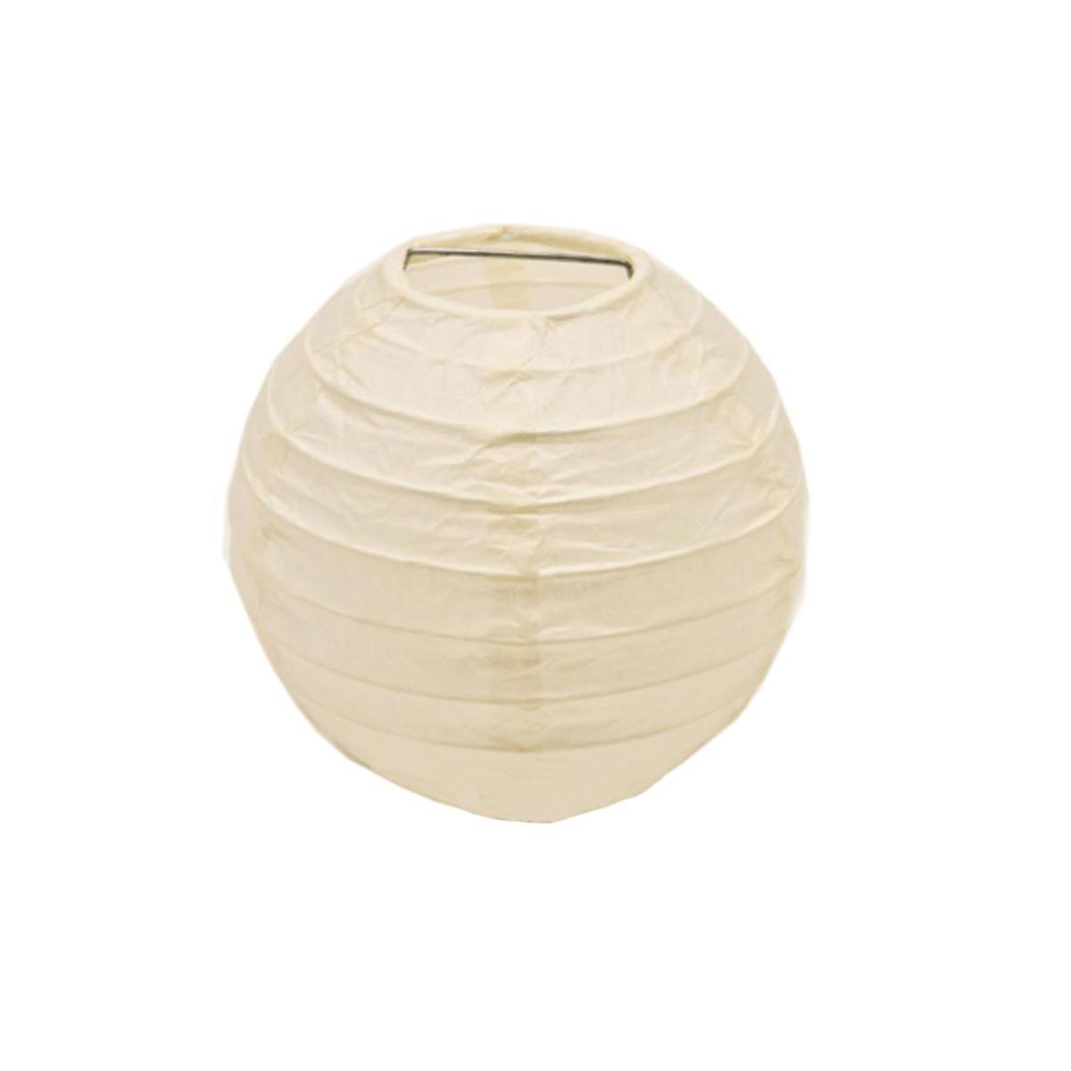 Boule décorative - Papier - Diam 20 cm - Blanc ivoire