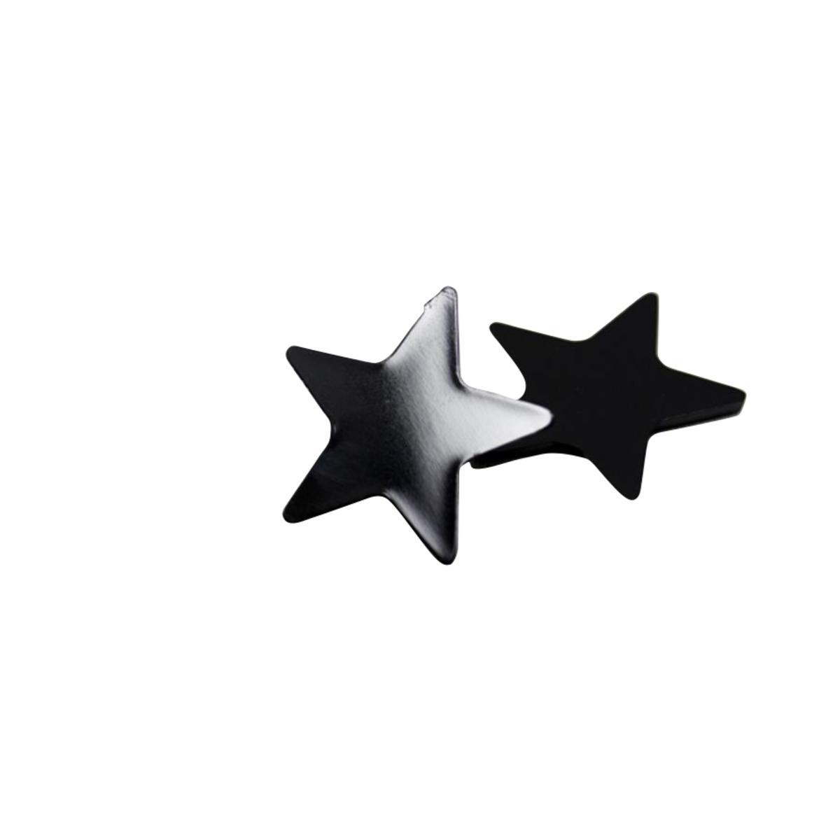 Lot de 10 étoiles miroir - Acrylique - 3x3cm - Noir