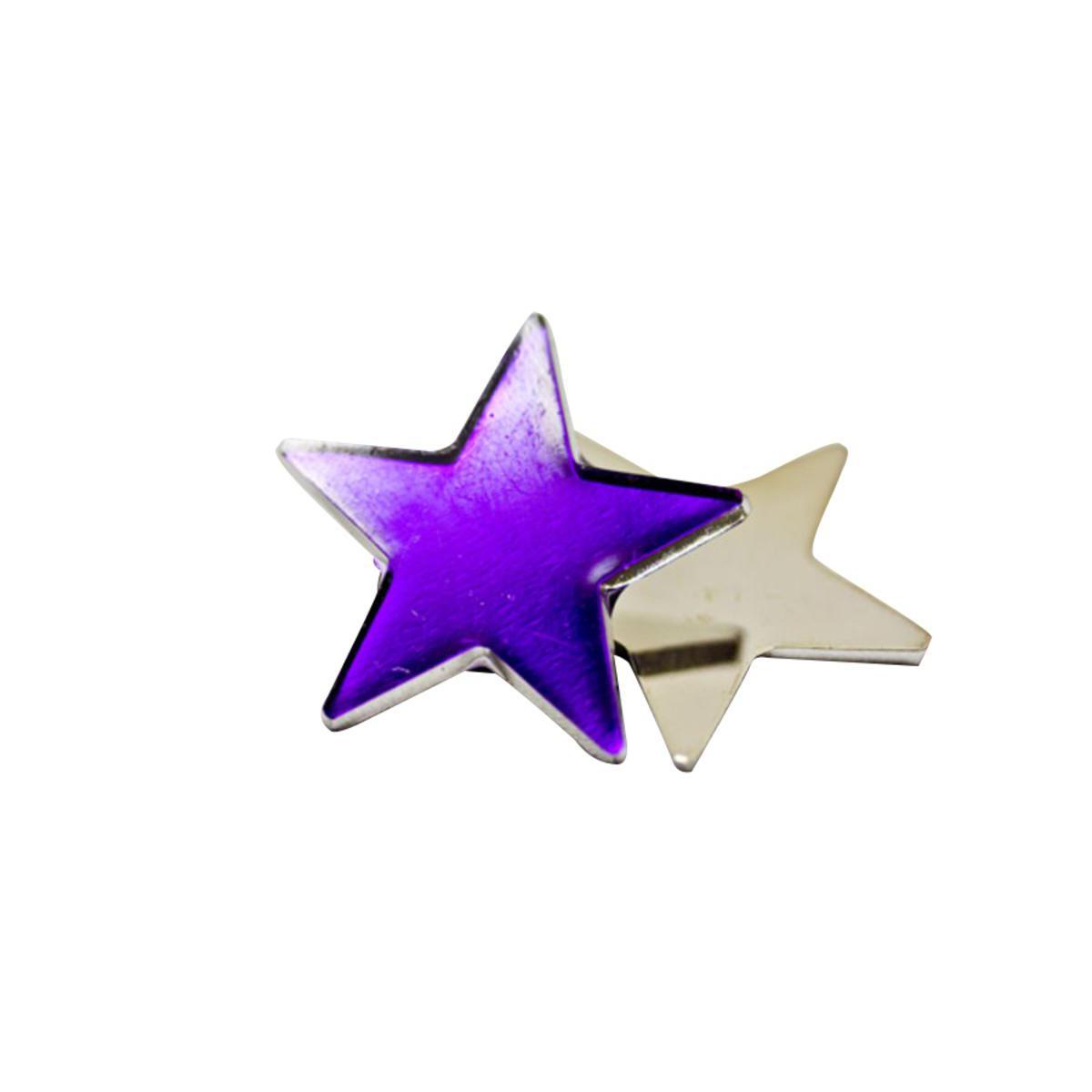 Lot de 10 étoiles miroir - Acrylique - 3x3cm - Violet prune