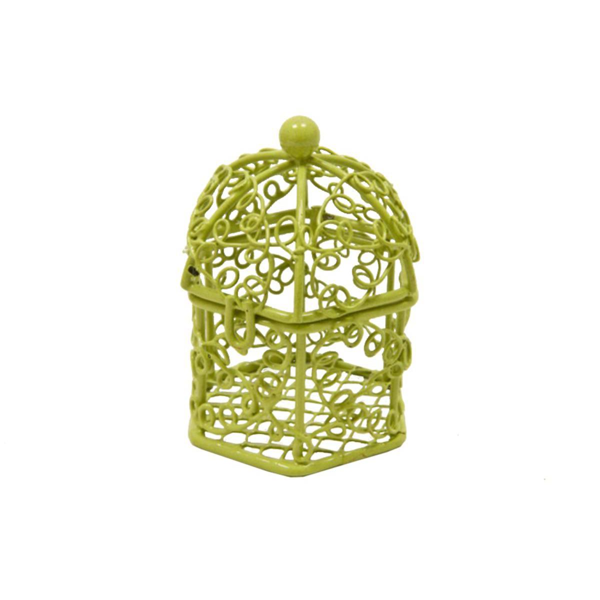 Mini cage - Métal - 5,5x4,5cm - Vert menthe