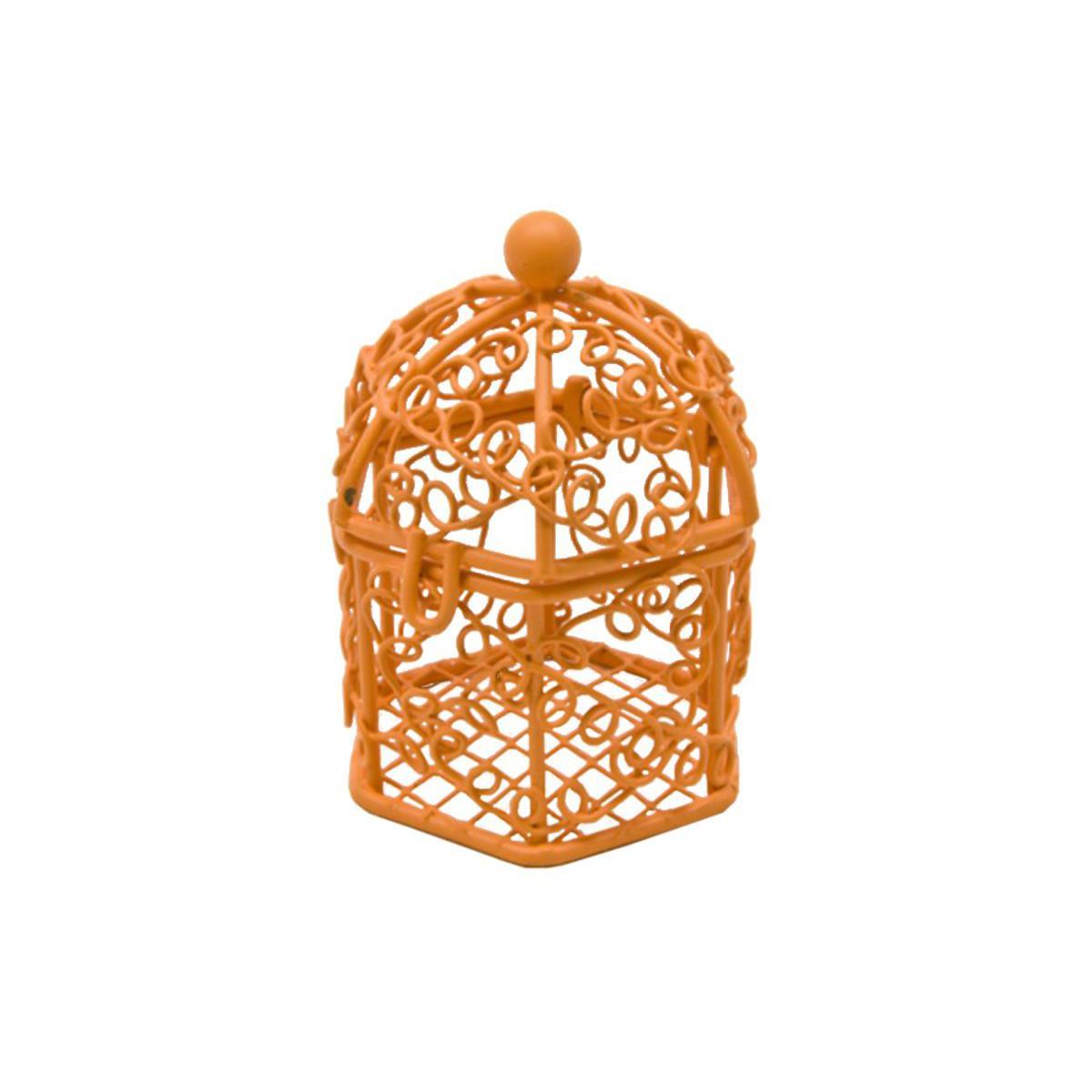 Mini cage - Métal - 5,5x4,5cm - Orange