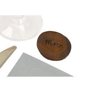 6 disques marque place - Bois - ø 5 cm - Marron