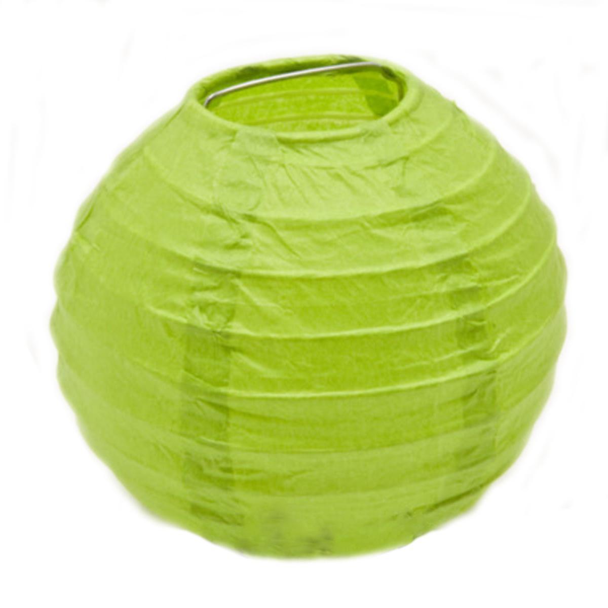 Lot de 4 boules décoratives  de table - Papier - Diamètre 7,5cm - Vert menthe