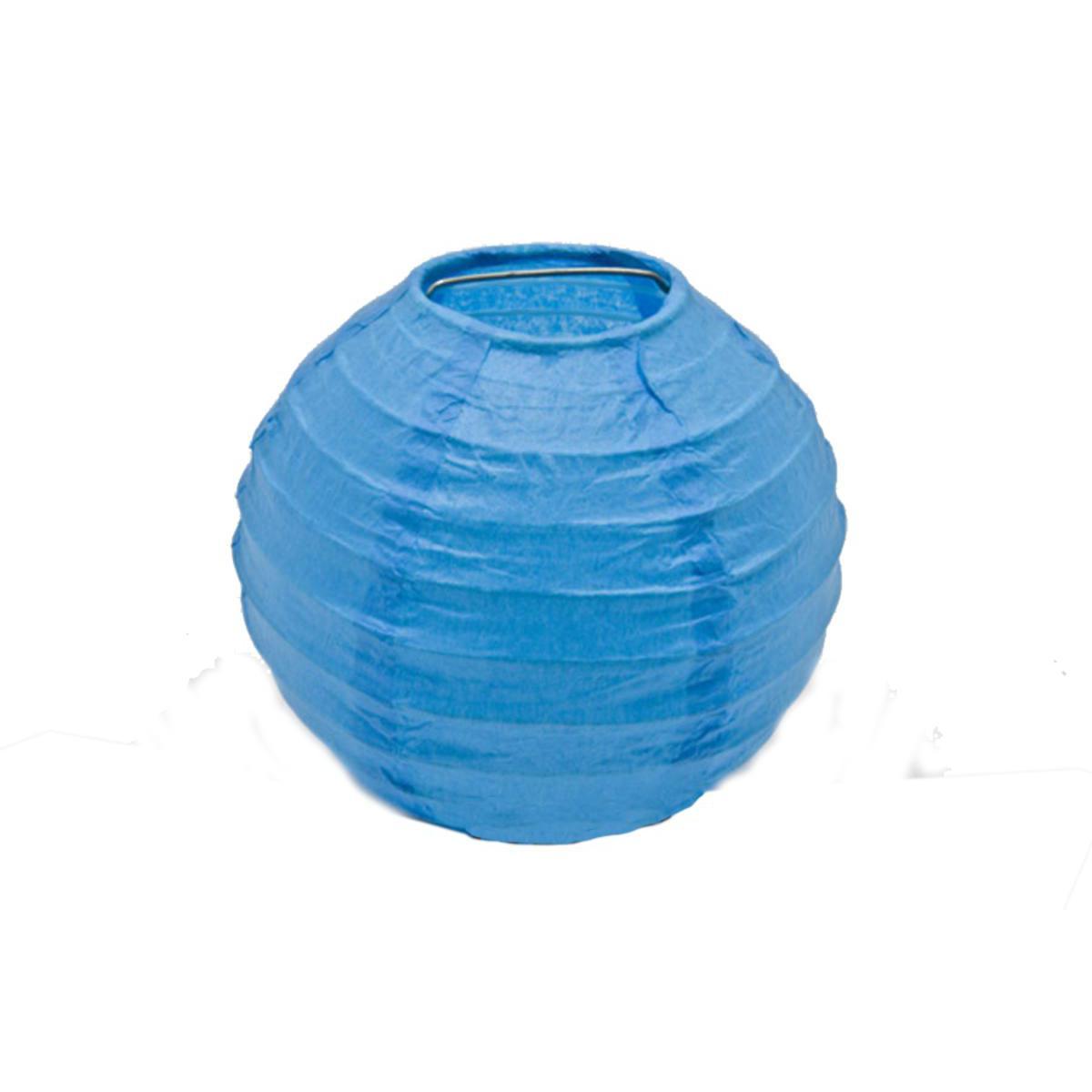 Lot de 4 boules décoratives  de table - Papier - Diamètre 7,5cm - Bleu turquoise