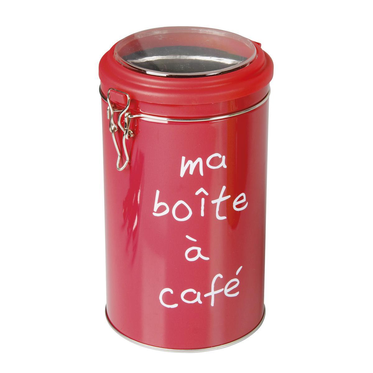 Boîte à café ronde - Acier inoxydable - Diamètre 11 x 19,5 cm - Multicolore