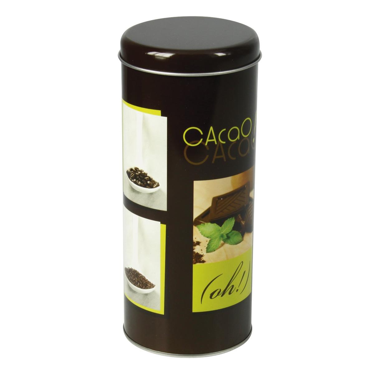 Boîte à dosettes ronde 250 grammes - Thème chocolat - marron
