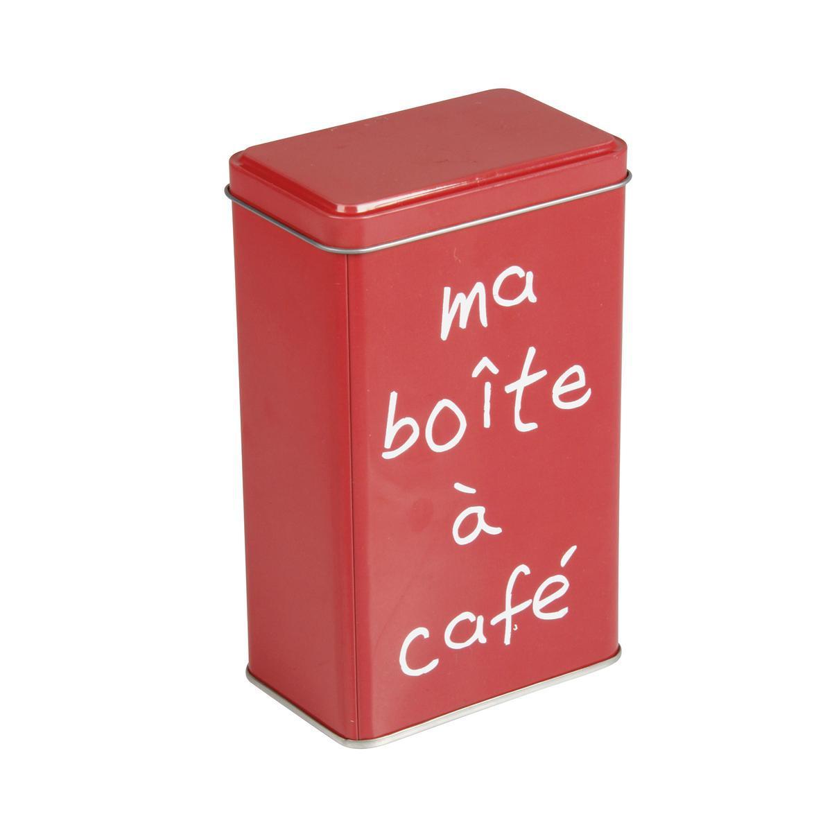 Boîte à café rectangulaire - Acier inoxydable 16 x 9,5 x 6 cm - Multicolore