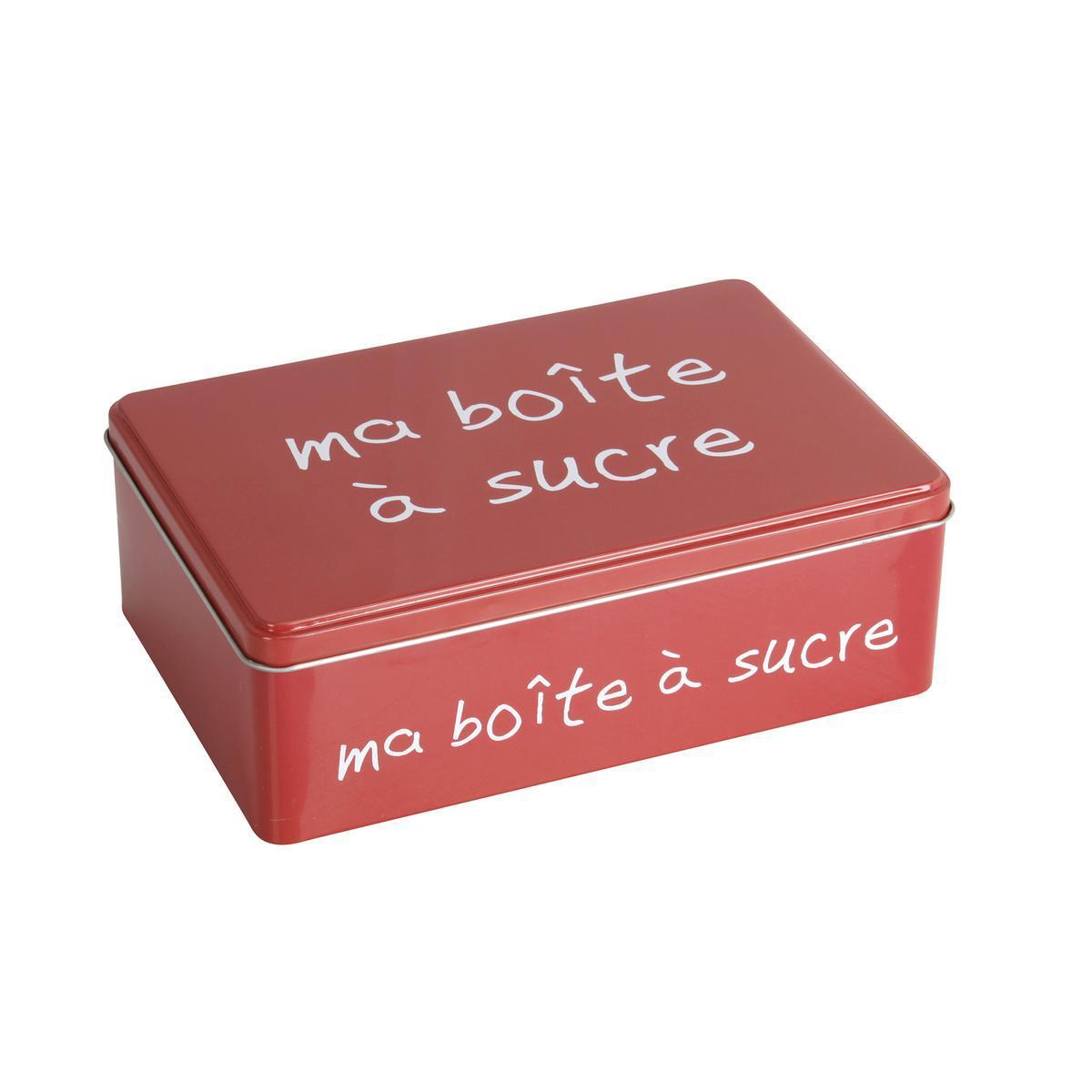 Boîte à sucre rectangulaire - Acier inoxydable 20 x 13 x 7 cm - Multicolore