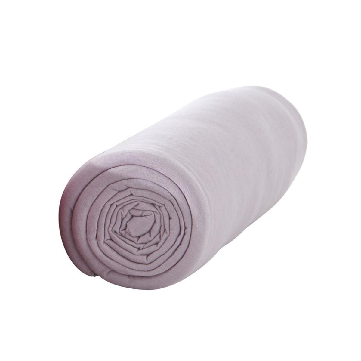 Drap housse pour matelas en jersey - 160 x 200 cm - Rose poudre de lilas