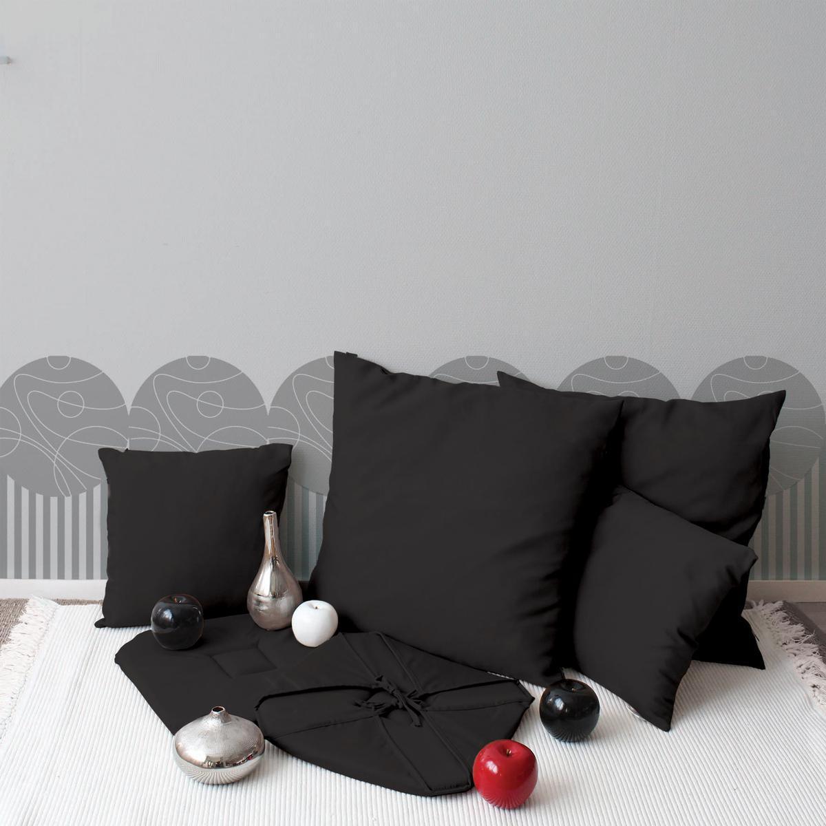 Coussin - 100% polyester - 60 x 60 cm - Noir