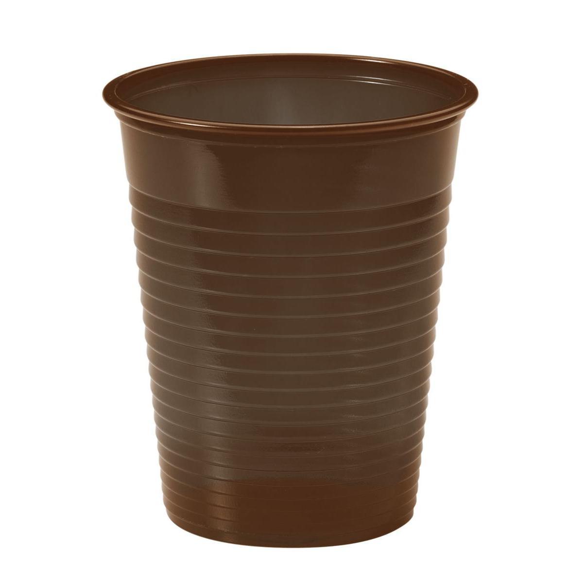 Lot de 25 gobelets en plastique Gappy - 20 cl -Polystyrène- Marron