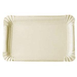 Lot de 5 plateaux carton rectangulaires - 24 x 33 cm - Carton - Beige Ivoire