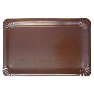 Lot de 5 plateaux carton rectangulaires - 24 x 33 cm - Carton - Marron