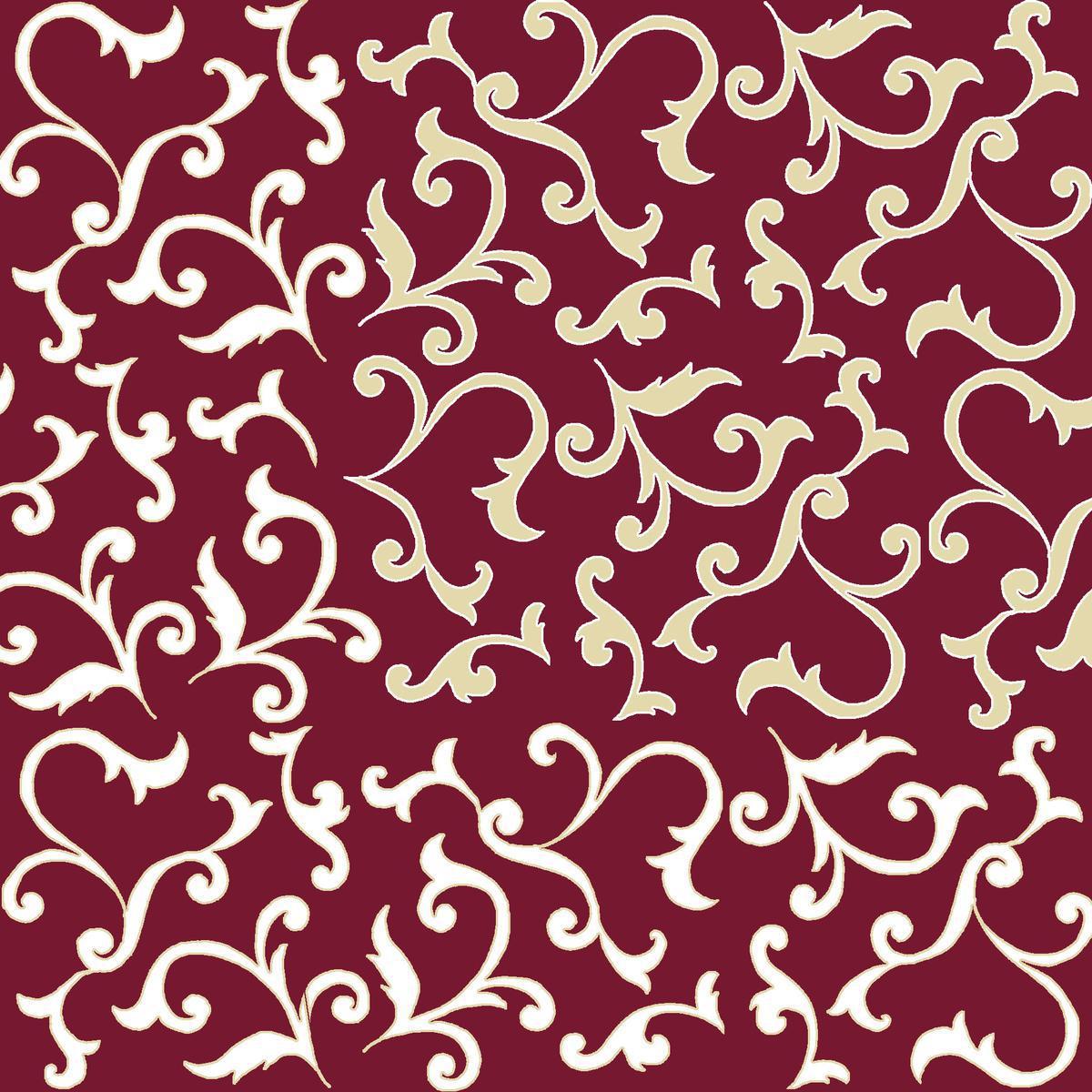 Lot de 20 serviettes imprimées Volute Bordeaux - 33 x 33 cm - Ouate de Cellulose - Multicolore