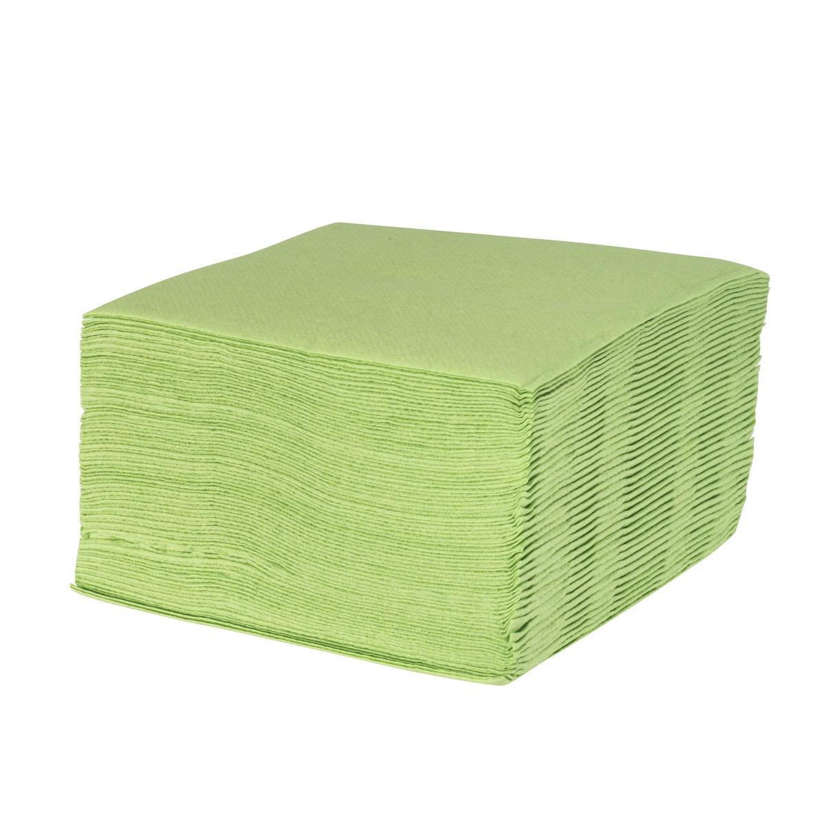 Lot de 40 serviettes Soft Touch - 25 x 25 cm - Pure Ouate de Cellulose - Vert