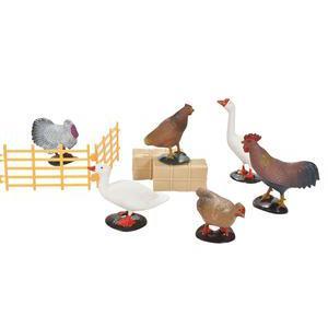 Lot de 10 animaux de la ferme en PVC - 24 x 18 x 4 cm - Multicolore