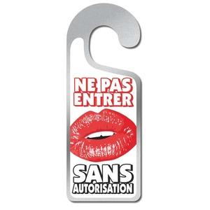 Plaque de porte - Ne pas entrer sans autorisation - 8 x 20 cm