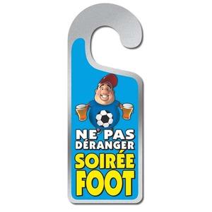 Plaque de porte - Ne pas déranger soirée foot - 8 x 20 cm