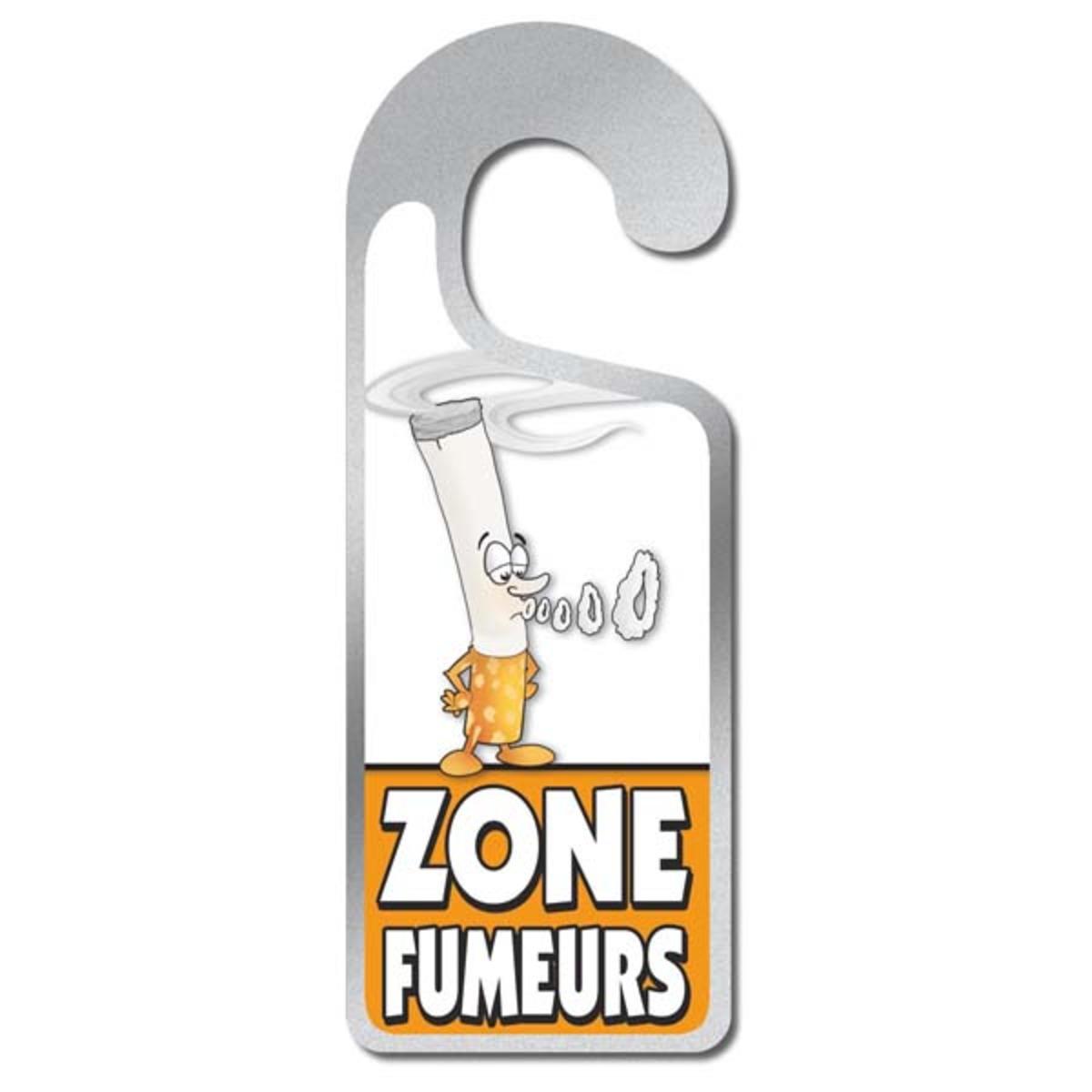 Plaque de porte - Zone fumeurs - 8 x 20 cm