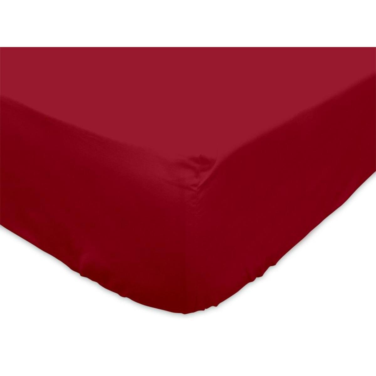 Drap-housse uni - 160 x 200 cm - Rouge