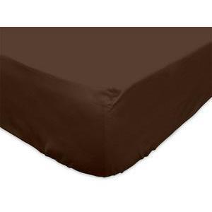 Drap-housse uni - 160 x 200 cm - Marron chocolat