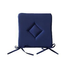 Galette de chaise en polyester - 40 cm x 40 cm x 3 cm - Bleu