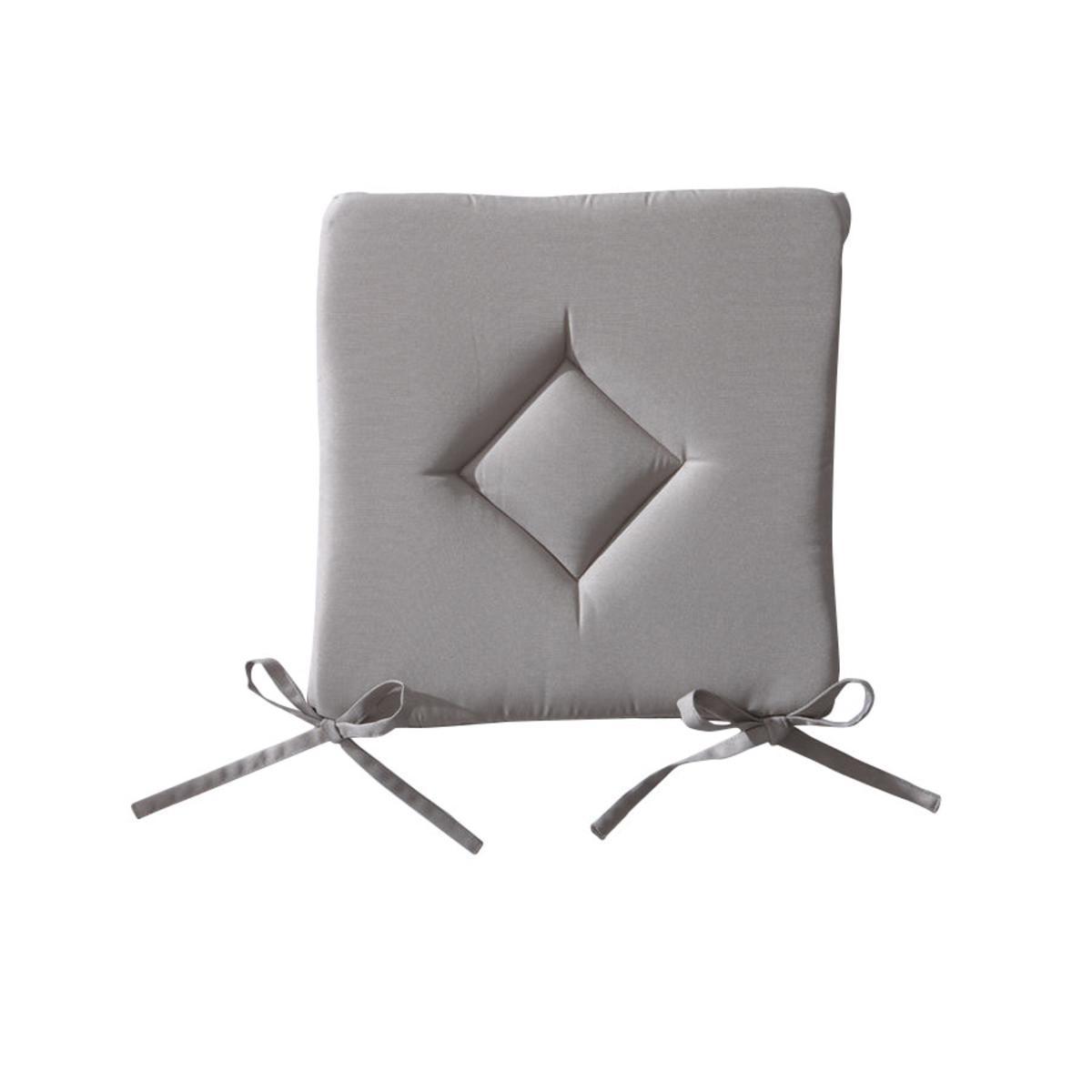 Galette de chaise en polyester - 40 cm x 40 cm x 3 cm - Beige