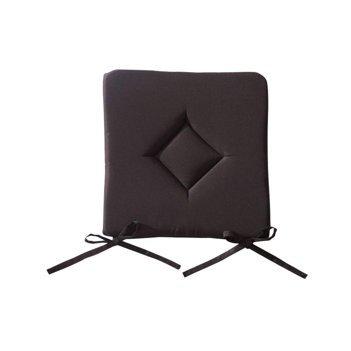 Galette de chaise en polyester - 40 cm x 40 cm x 3 cm - Marron