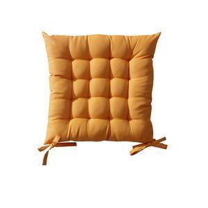 Galette de chaise capitonnée carré 100% coton - 40 x 40 cm - Orange vendange