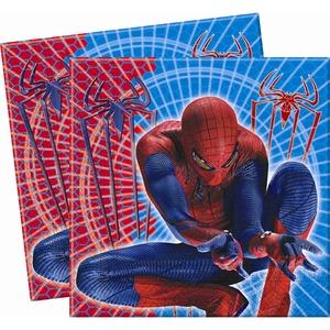 Lot de 20 serviettes Spider-man 4 en pate de cellulose - 33 x 33 cm - Multicolore