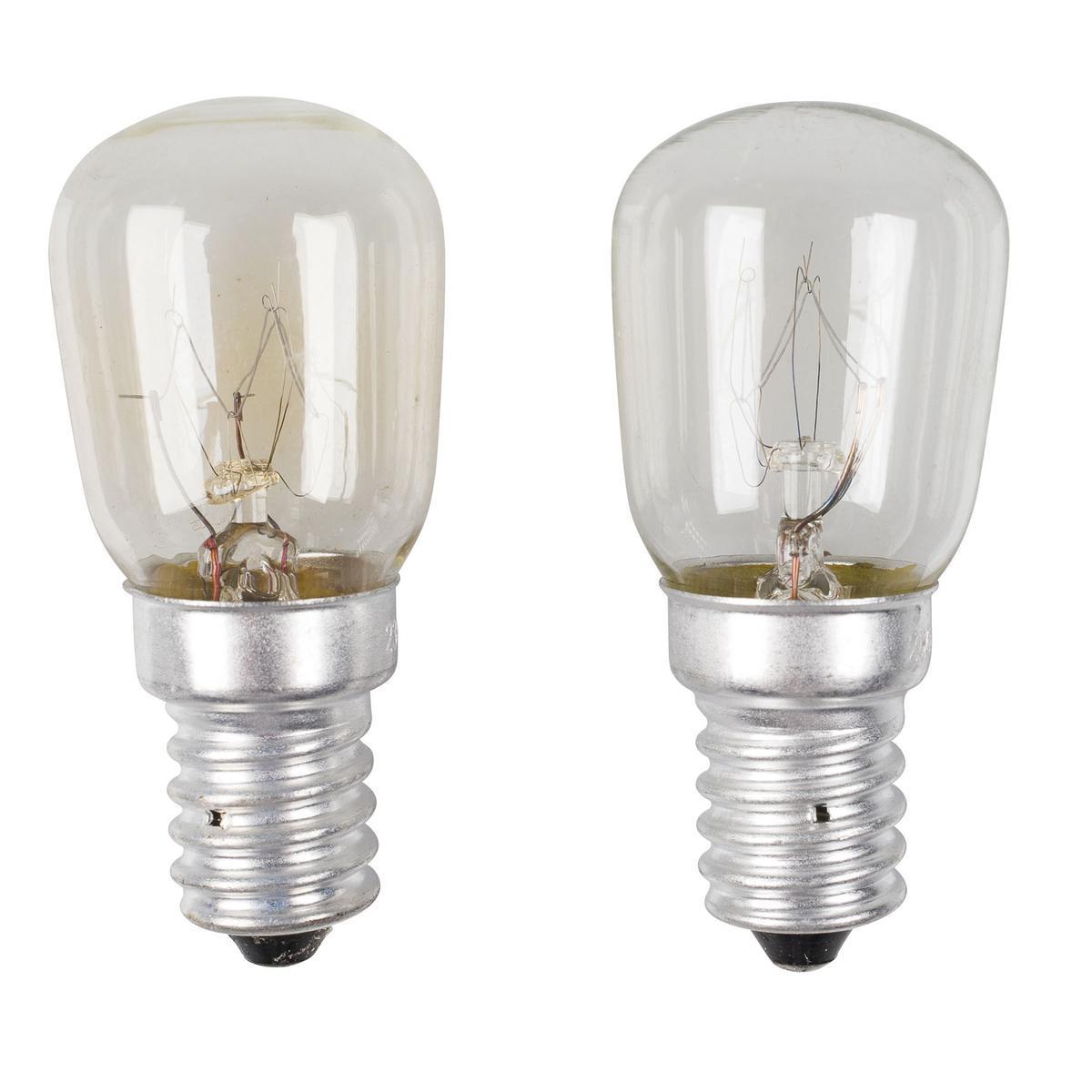 2 ampoules halogènes Frigo E14 - 12 x 2.5 x 14 cm - Transparent