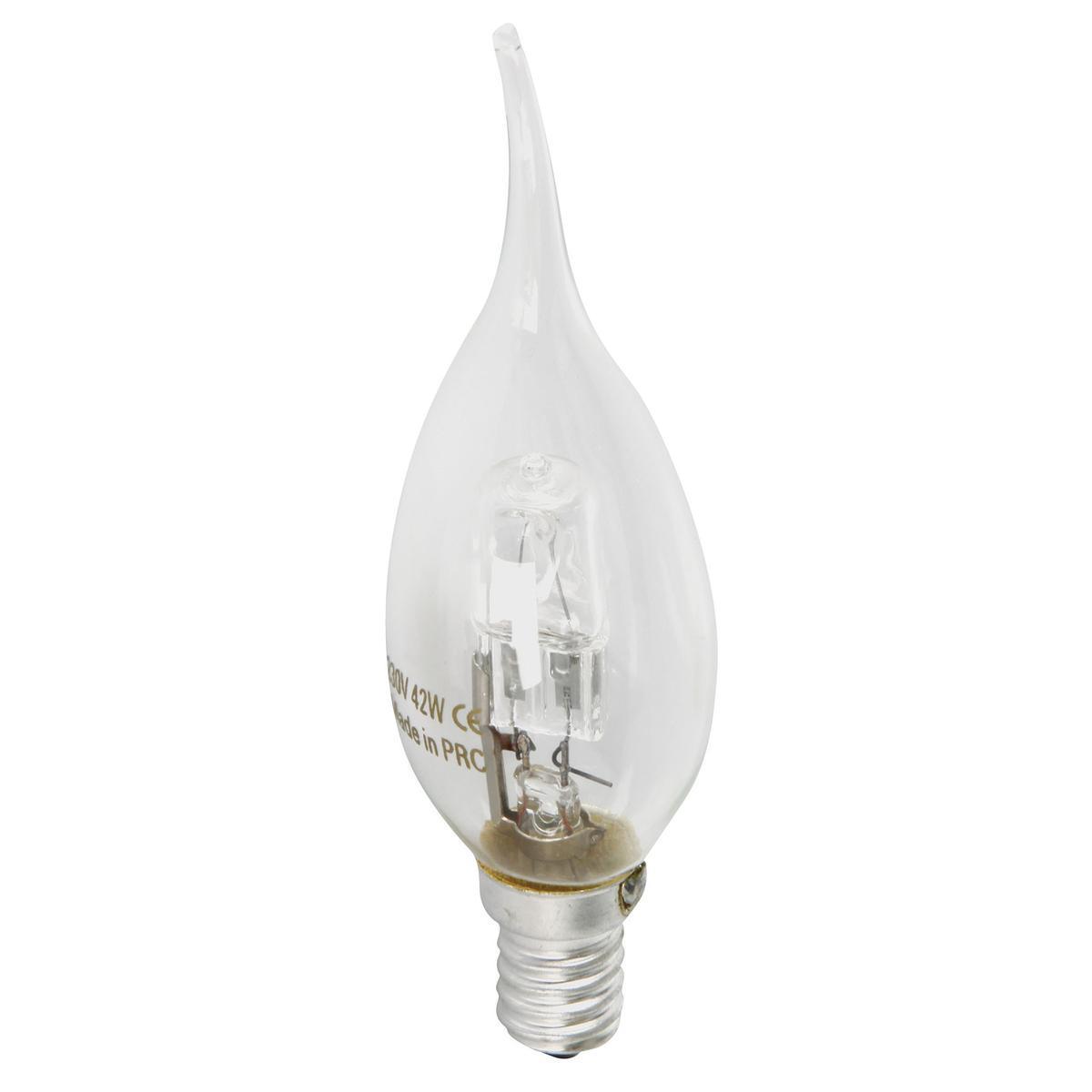 Ampoule halogène flamme E14 - 7.7 x 4 x 4 cm - Transparent