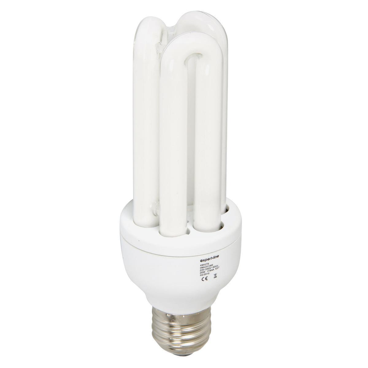 Ampoule à économie d'énergie compacte 3U E27 - 15.5 x 5 x 5 cm - Transparent