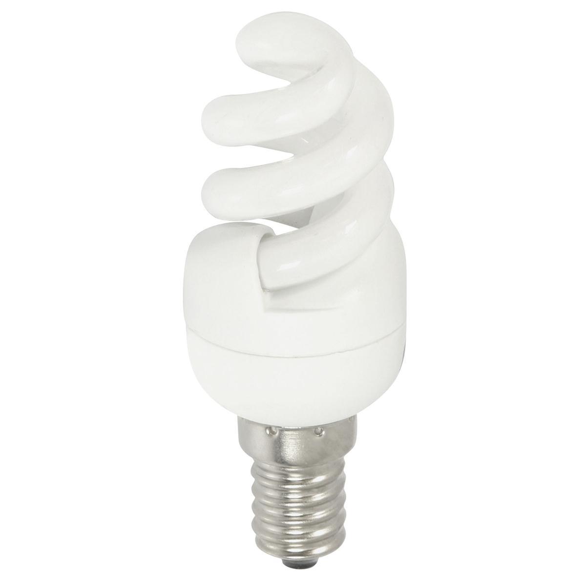 Ampoule mini-torsadée à économie d'énergie E14 - 9 x 3.2 x 3.2 cm - Multicolore